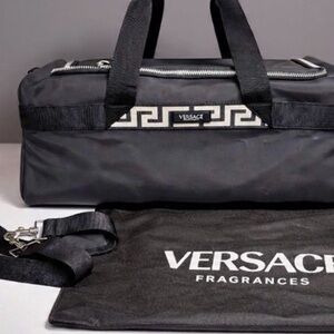 NEW Versace Fragrance Weekender Cream Duffel Bag w/ dust bag
